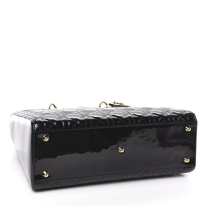 Christian Dior Patent Cannage Large Lady Dior Black 4 of 12