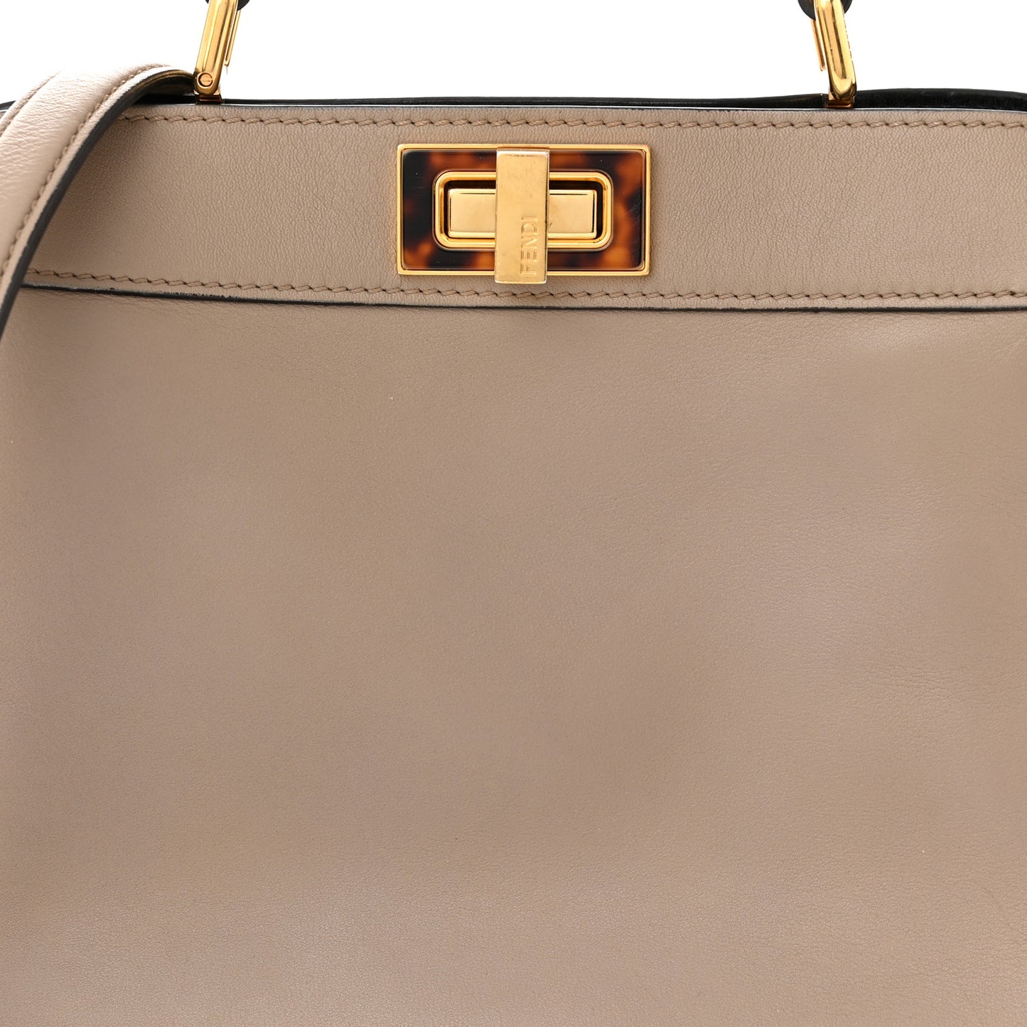 Vitello Seta Shiny Nappa Plexiglass Bi-Color Small Peekaboo I SEE U Satchel Tartaruga Black