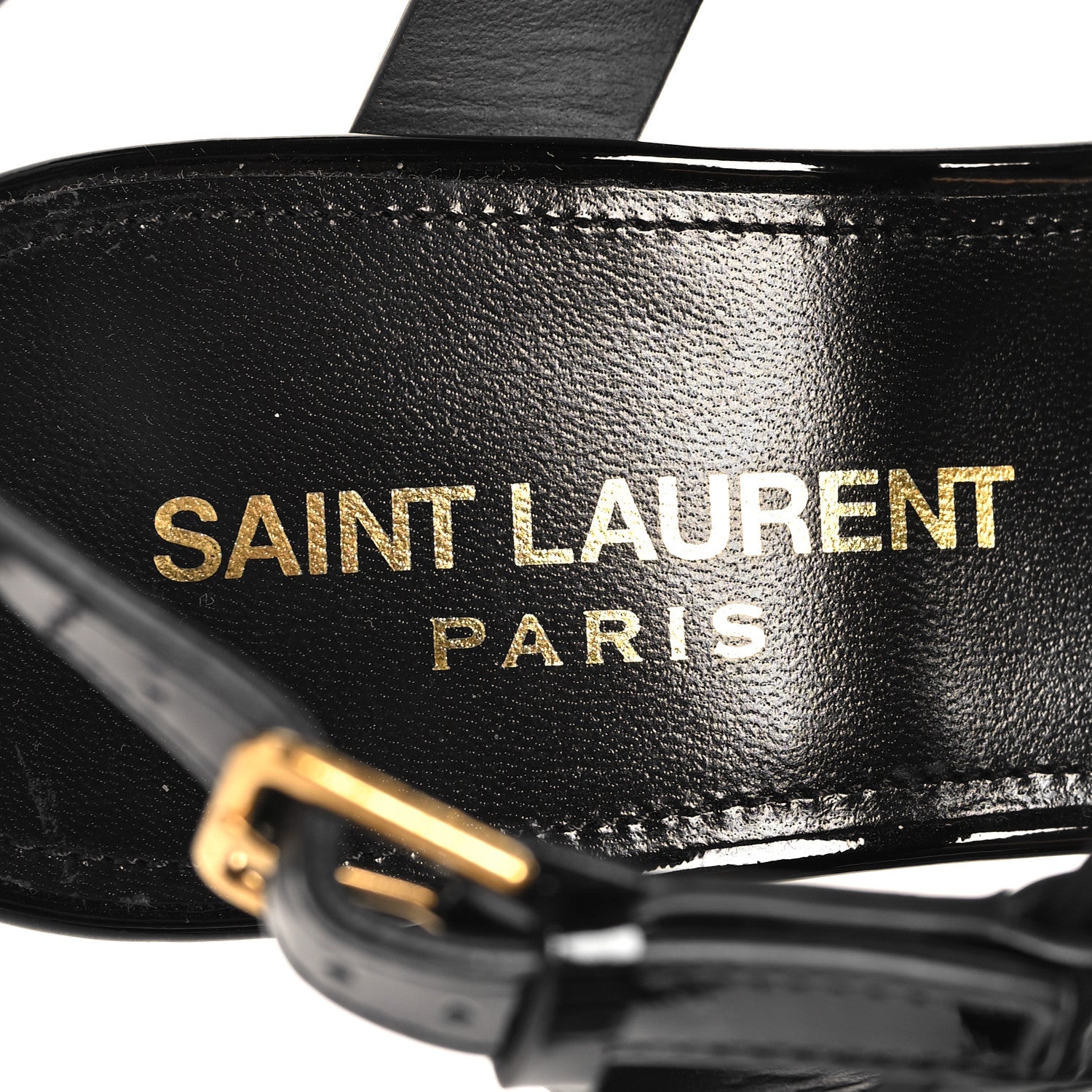 Saint Laurent Vitello Vernice Cassandra 75 Sandals 36.5 Black 9 of 9
