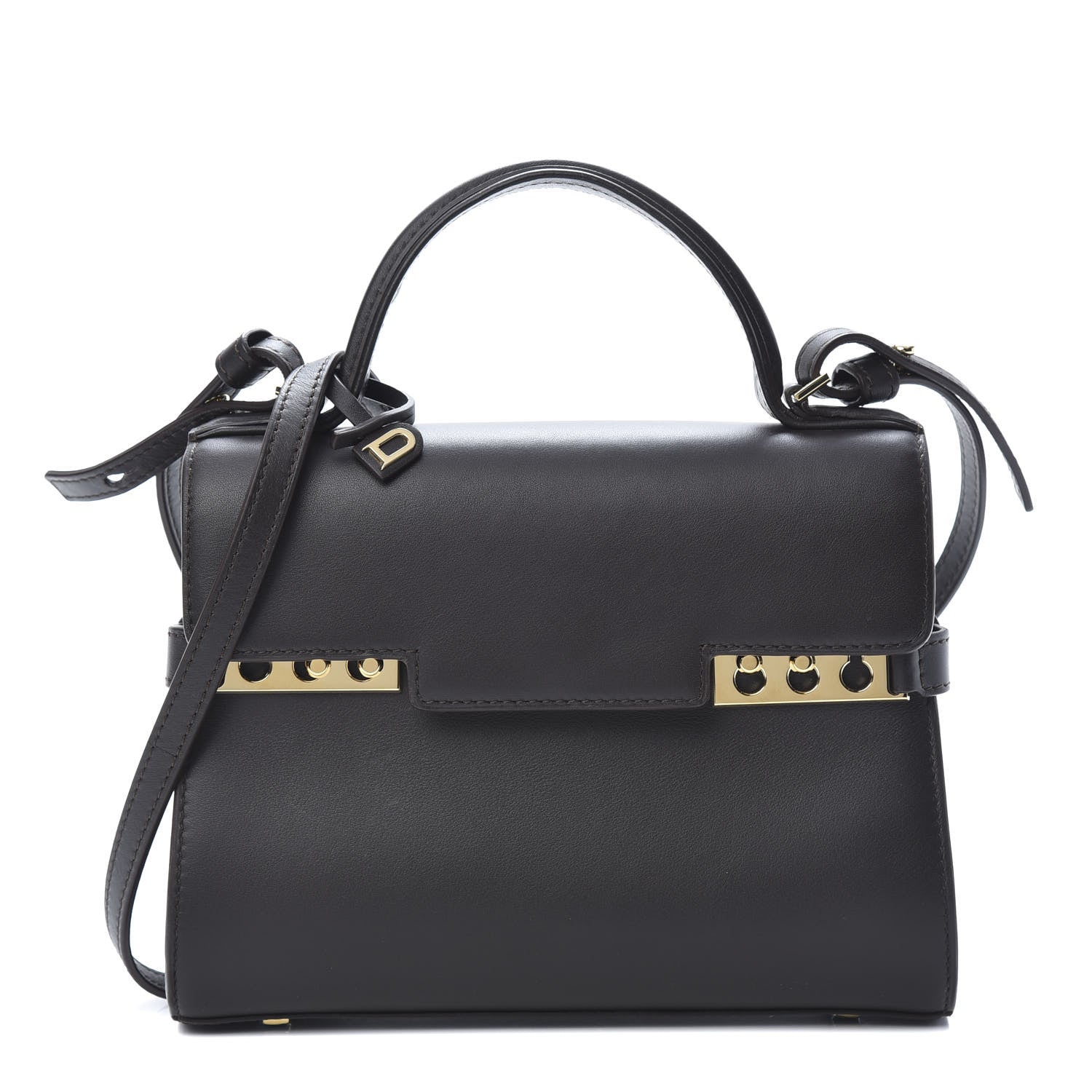 Delvaux Smooth Calfskin Mini Tempete Satchel Brown 1 of 10