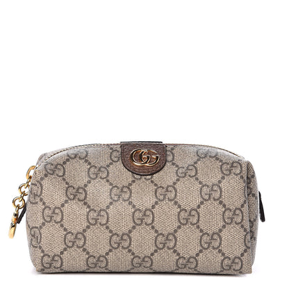 Gucci Soft GG Supreme Monogram Calfskin Small Ophidia Cosmetic Case Beige Ebony New Acero 1 of 7