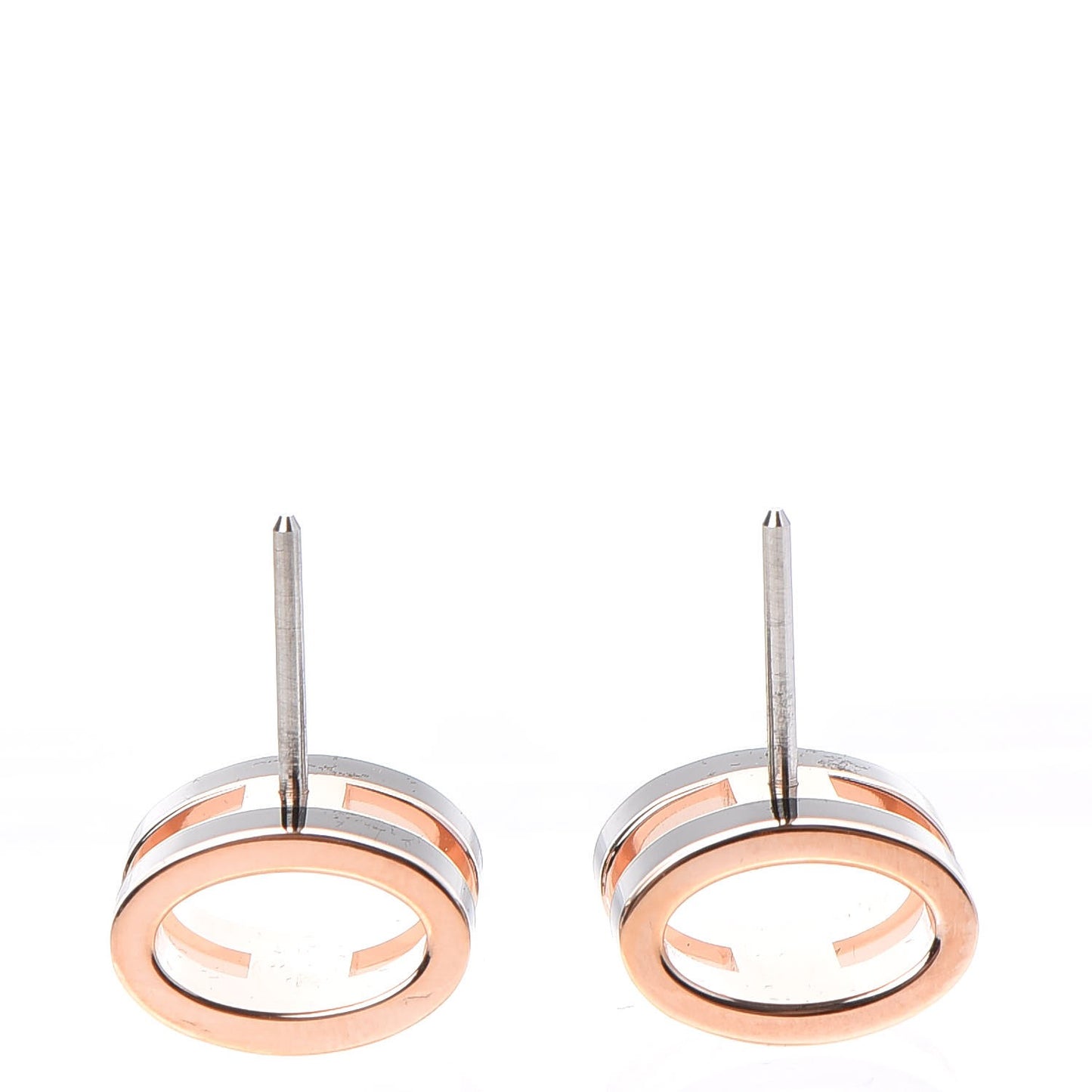 Rose Gold Lacquered Pop H Earrings Black