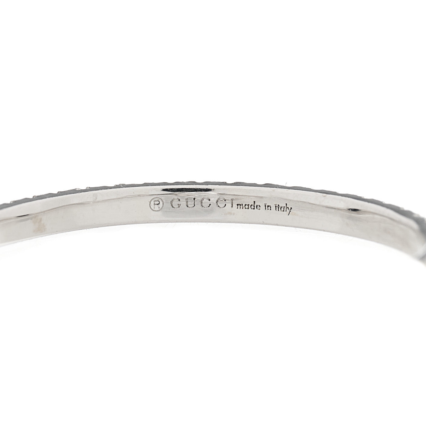 Gucci 18K White Gold Diamond Interlocking G Ring 57 8 6 of 7