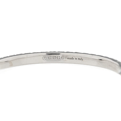 Gucci 18K White Gold Diamond Interlocking G Ring 57 8 6 of 7