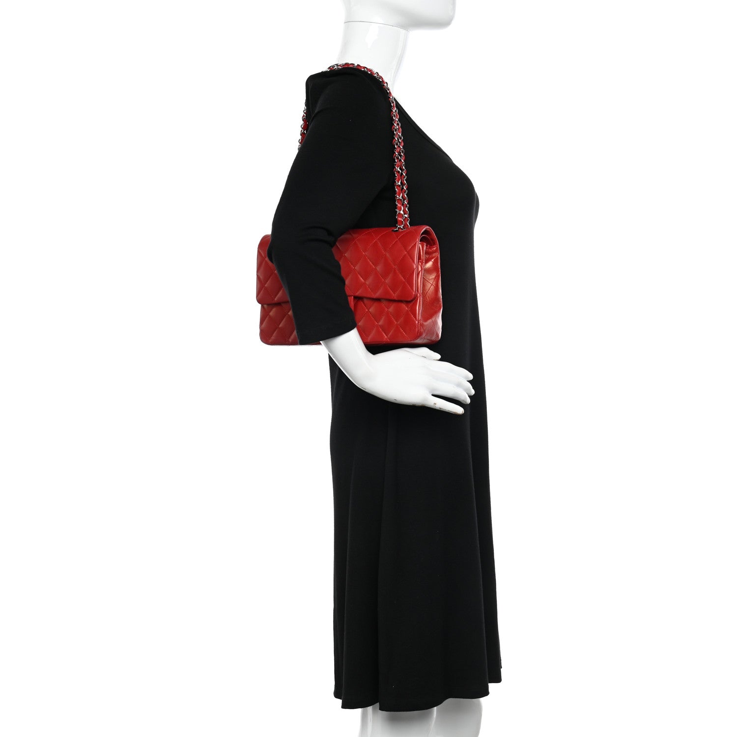 Chanel Lambskin Quilted Medium Double Flap Red 2 of 12