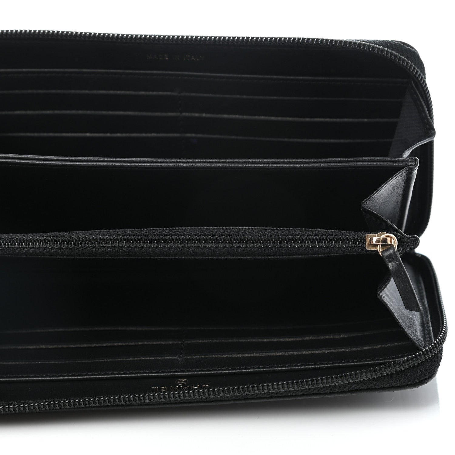 Chanel Lambskin Quilted Boy Zip Around Wallet Black 5 of 8