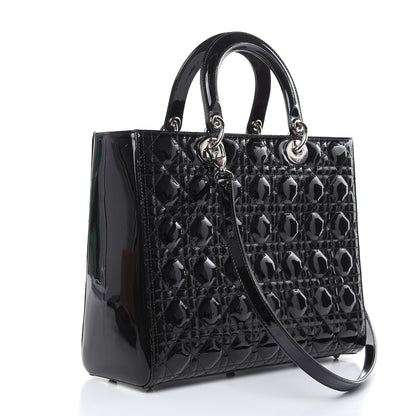 Christian Dior Patent Cannage Large Lady Dior Black 3 of 15