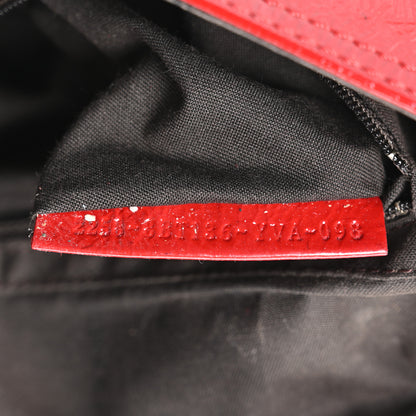 Fendi Vitello Naplak Medium Convertible Baguette Rosso 7 of 10