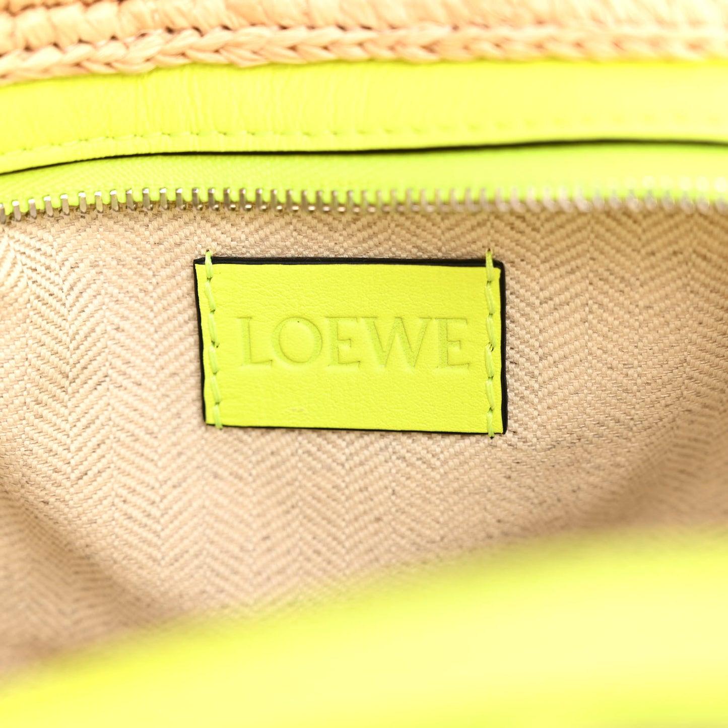 Raffia Crossbody Bag Natural Neon Yellow