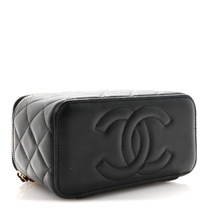Chanel Lambskin Quilted Small Top Handle Vanity Case With Chain Black 4 of 10