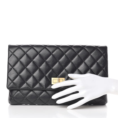 Chanel Aged Calfskin Quilted Reissue 2.55 Clutch Black 2 of 7
