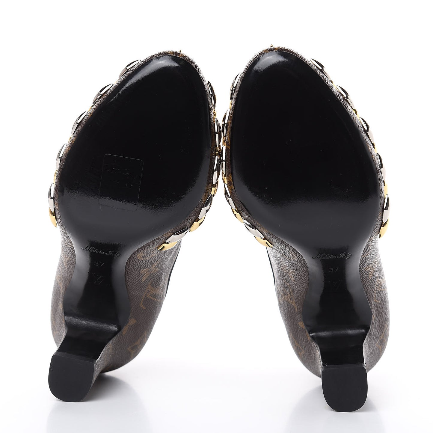 Monogram Gold Rush Studded Uniformes Cap Toe Chelsea 75mm Ankle Boots 37