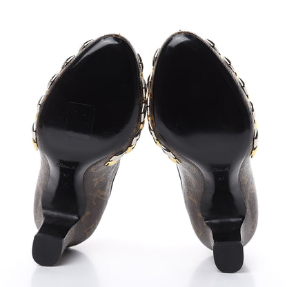 Louis Vuitton Monogram Gold Rush Studded Uniformes Cap Toe Chelsea 75mm Ankle Boots 37 5 of 9