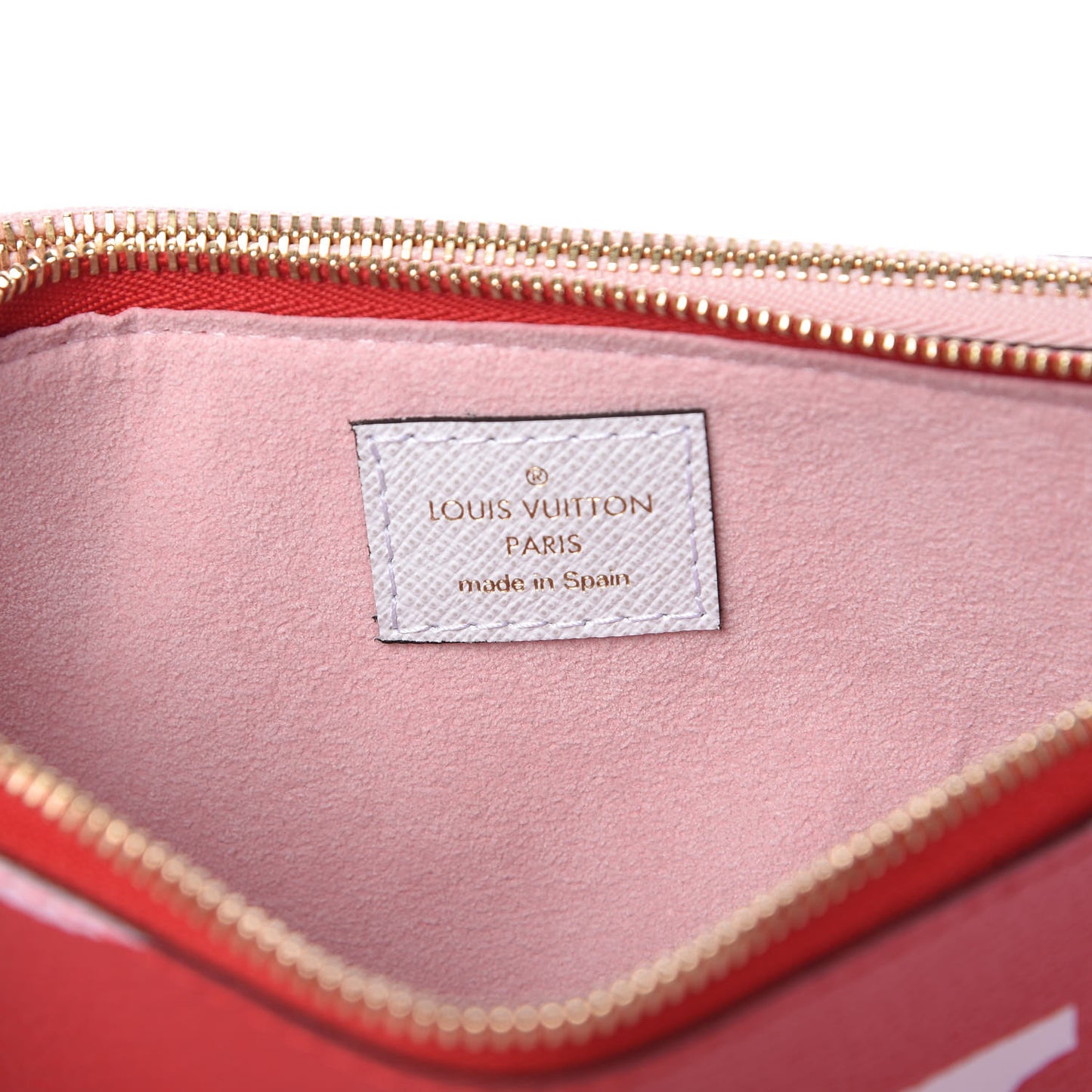 Monogram Giant Double Zip Pochette Rouge