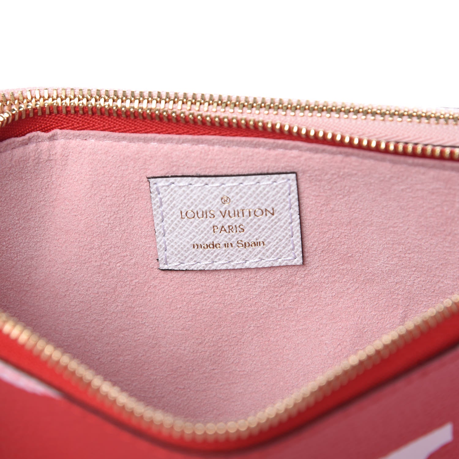 Louis Vuitton Monogram Giant Double Zip Pochette Rouge 6 of 8