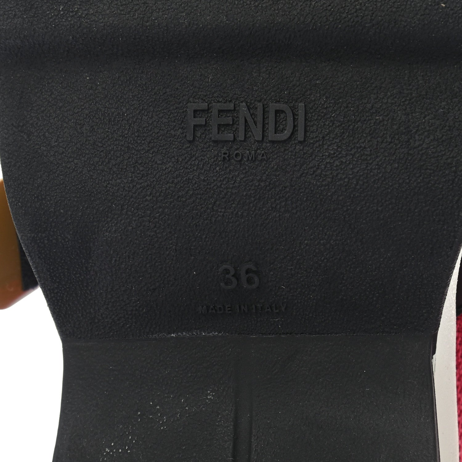 Fendi Stretch Yarn Stiff Band Rockoko Sneakers 36 Vino White 6 of 8