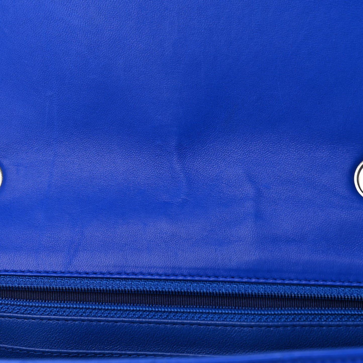 Lambskin Quilted Jumbo Single Flap Blue