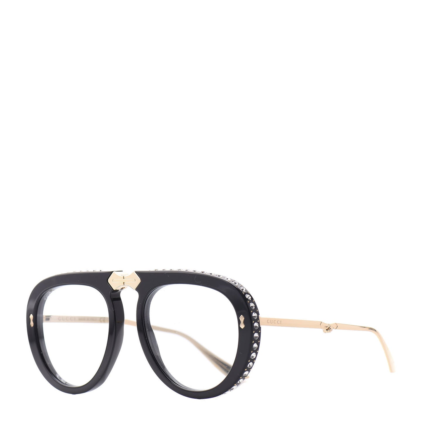 Acetate Crystal Foldable Aviator Sunglasses GG0307S Black