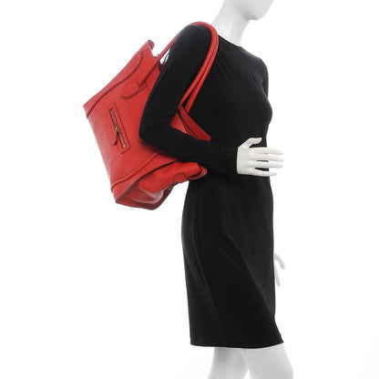 Celine Drummed Calfskin Shoulder Luggage Coquelicot 2 of 9