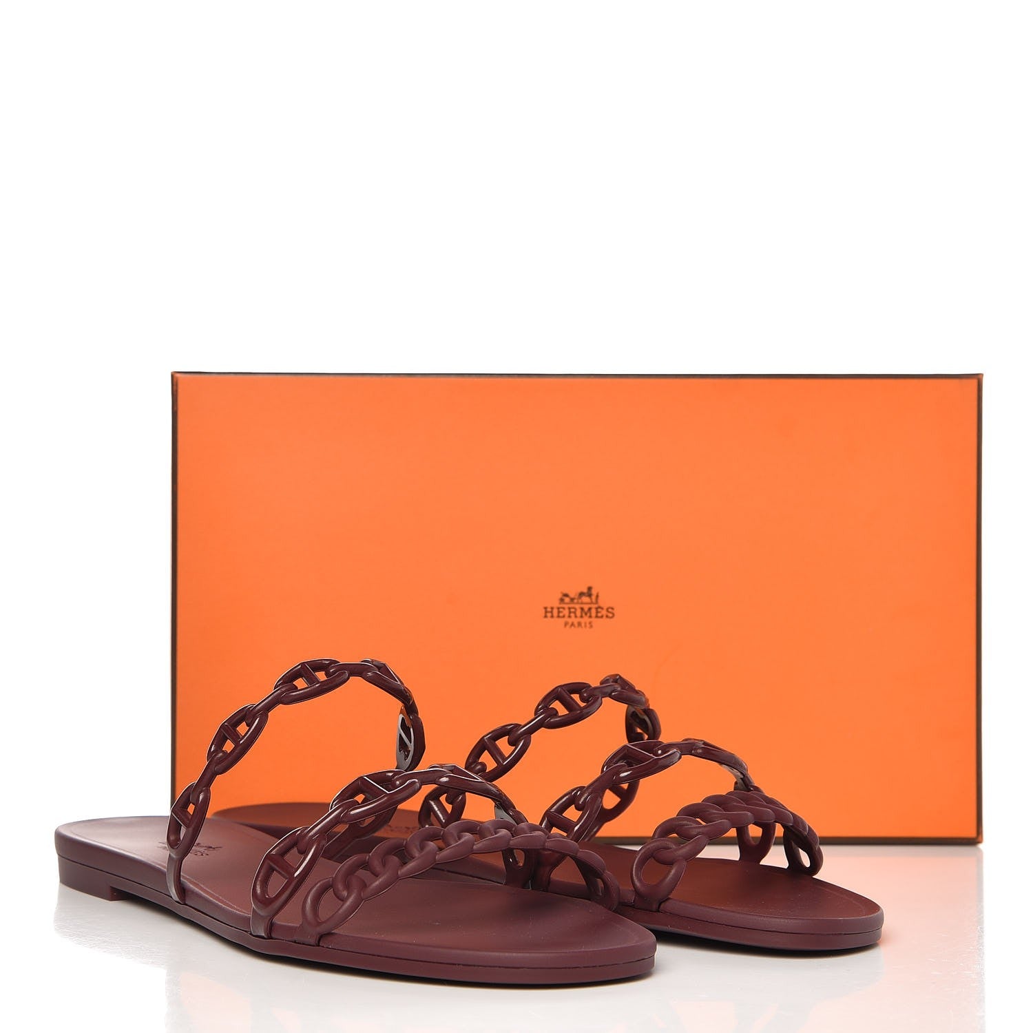 Hermes TPU Rivage Sandals 40 Bordeaux 8 of 8