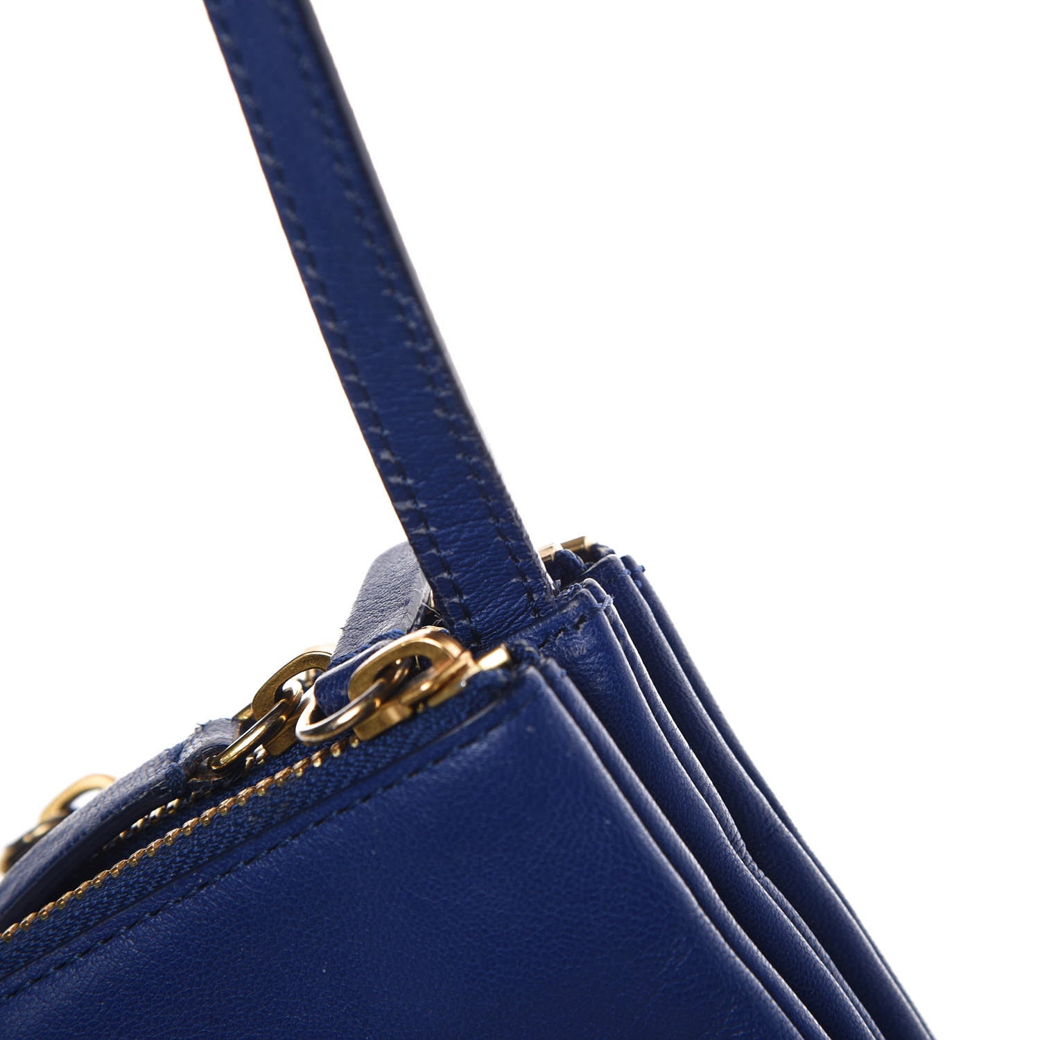 Celine Lambskin Small Trio Crossbody Bag Violet Blue 16 of 17