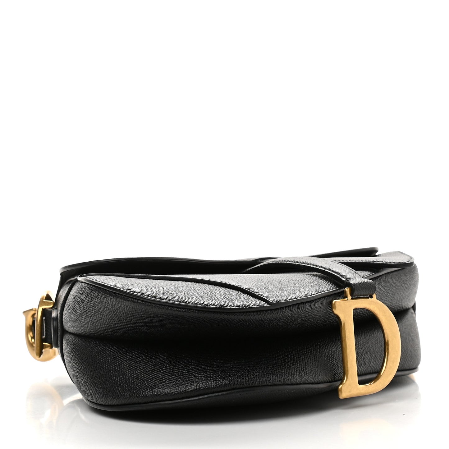 Grained Calfskin Saddle Bag Black