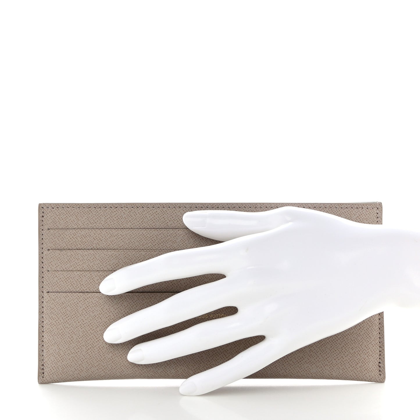 LOUIS VUITTON Calfskin Felicie Chain Wallet Card Holder Insert Tourterelle