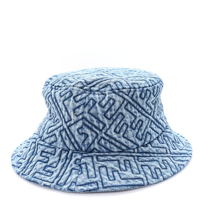 Fendi Denim Embroidered FF Bucket Hat M Blue 4 of 9