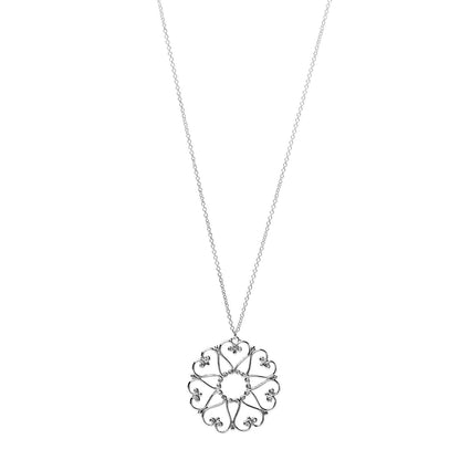 Tiffany Sterling Silver Paloma Picasso Hearts Medallion Pendant Necklace 1 of 4