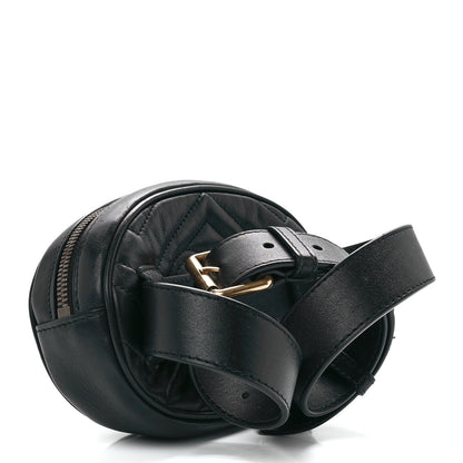 Gucci Calfskin Matelasse GG Marmont Belt Bag 75 30 Black 2 of 12