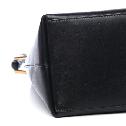 Gucci Smooth Calfskin Bamboo Handle Shoulder Bag Black 8 of 12