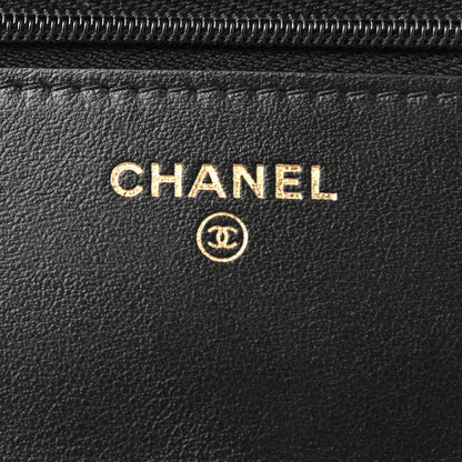 Chanel Patent Quilted Wallet On Chain WOC Black 6 of 12