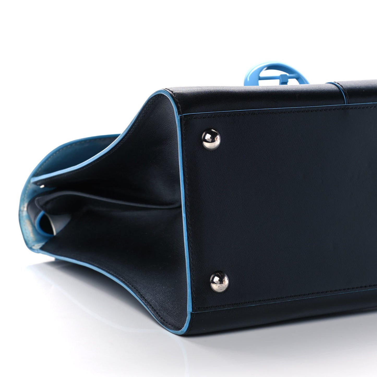 Box Calfskin MM Brillant Clouds Satchel Black Ciel