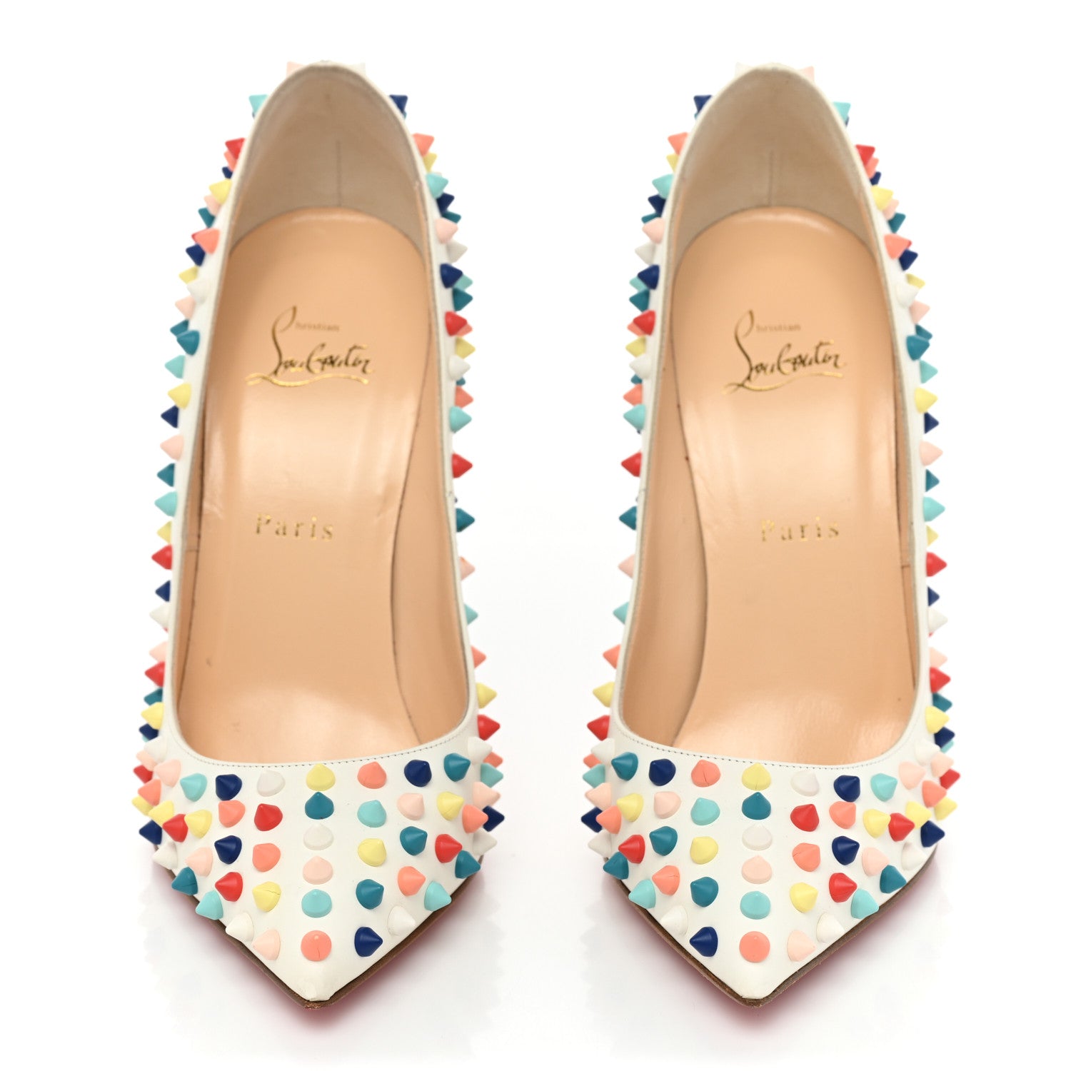 Christian Louboutin Gomme Pigalle Spikes 120 Pumps 40 White Multicolor 2 of 14