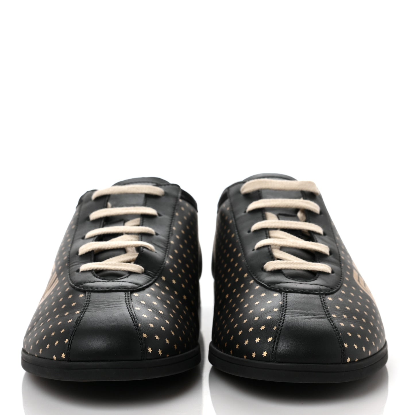 X SEGA Calfskin GUCCY Stars Mens Falacer Sneakers 9 Black