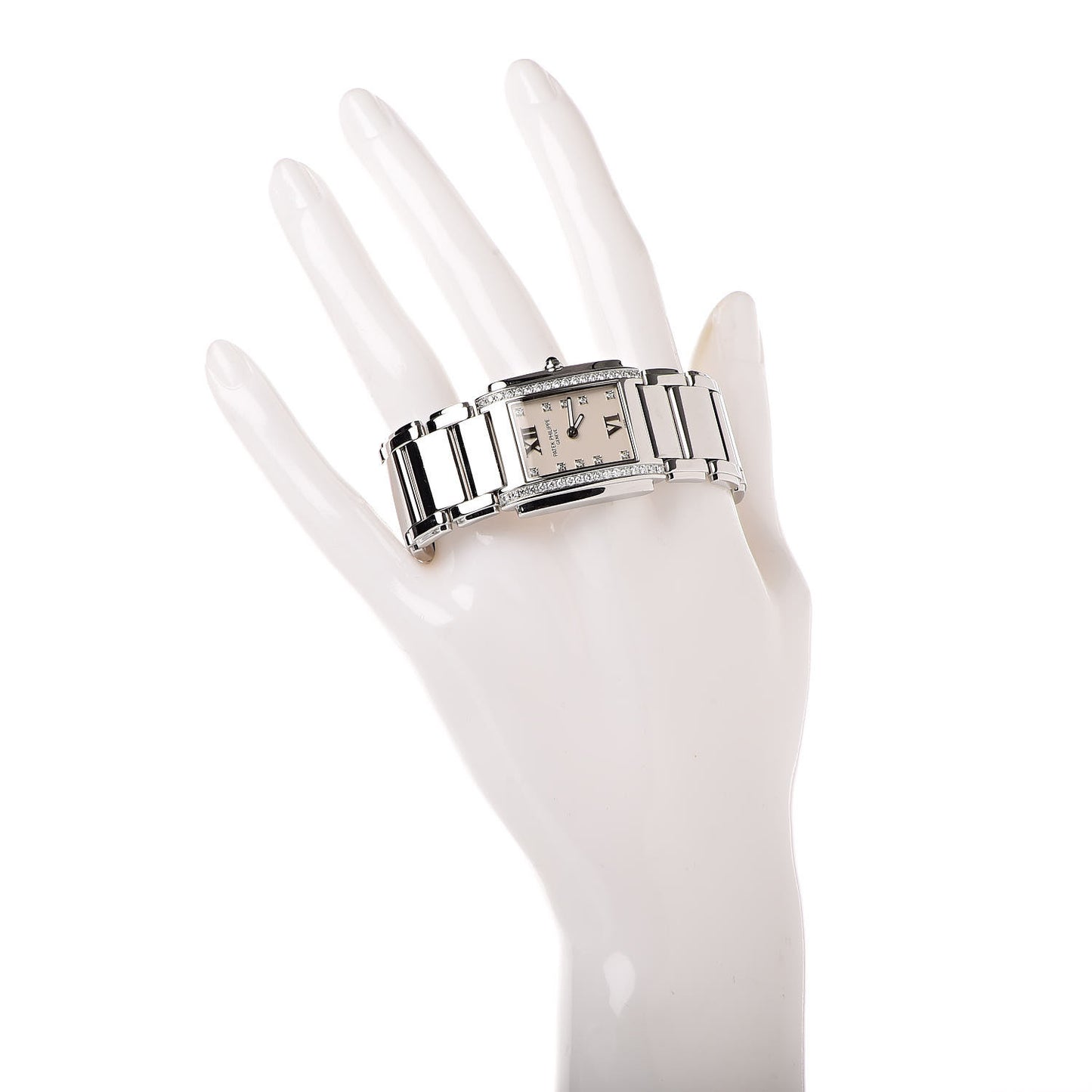 Stainless Steel Diamond 25mm Twenty-4 Quartz Watch White 4910/10A-011
