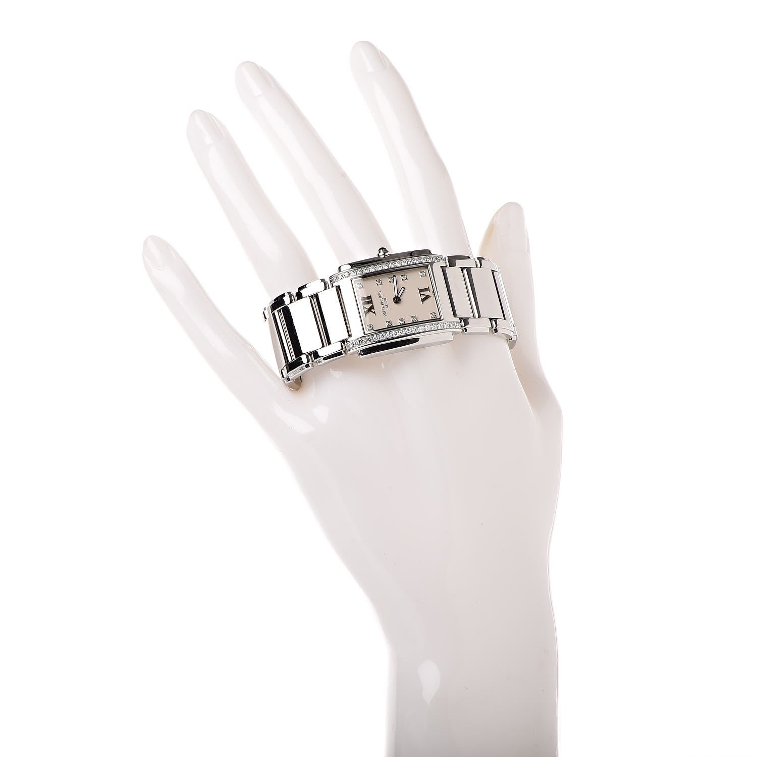 Patek Philippe Stainless Steel Diamond 25mm Twenty-4 Quartz Watch White 4910/10A-011 2 of 6