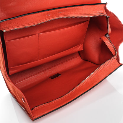 Celine Drummed Calfskin Suede Medium Trapeze Vermillion 6 of 6
