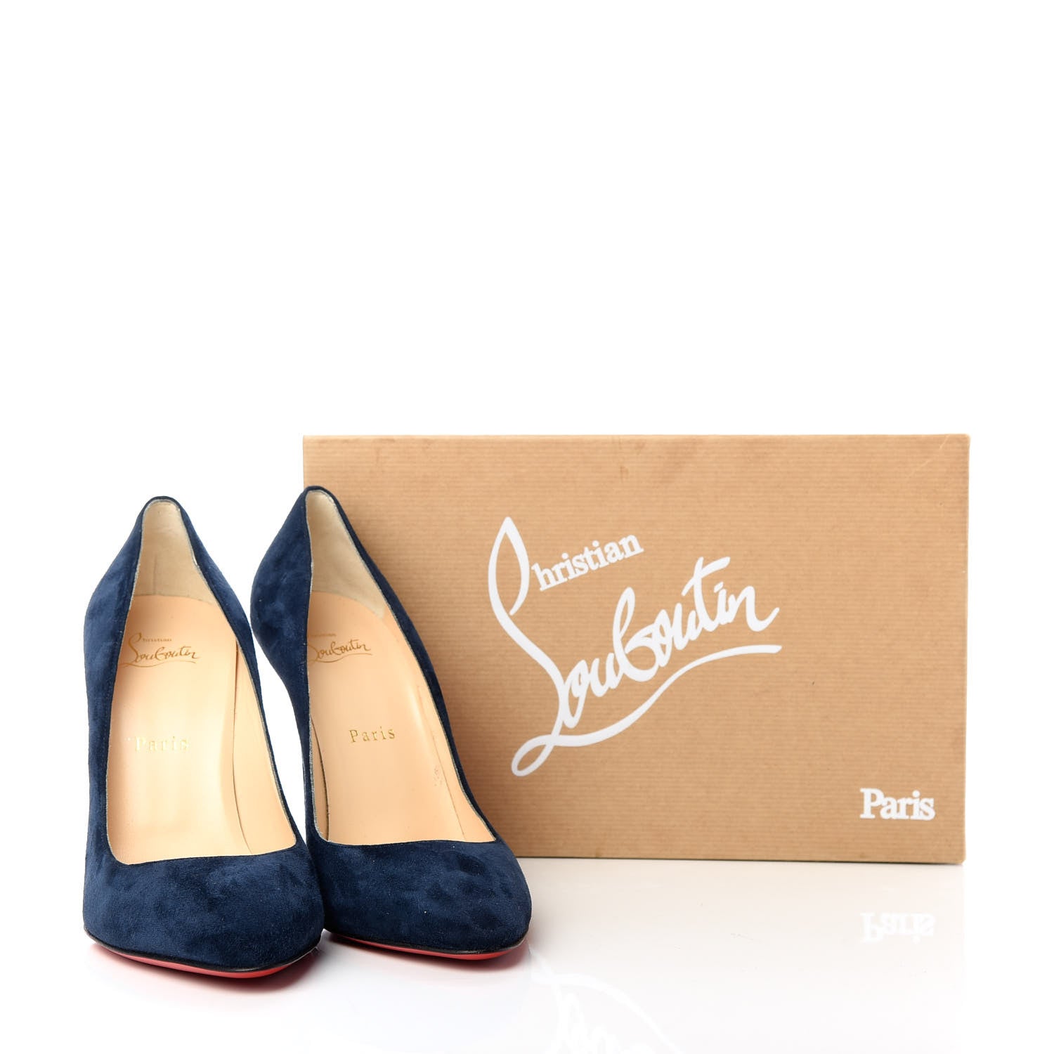 Christian Louboutin Veau Velours Eloise 100 Pumps 38.5 Marine 10 of 10