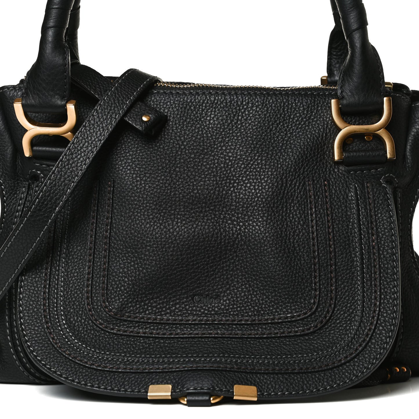 Calfskin Medium Marcie Satchel Black