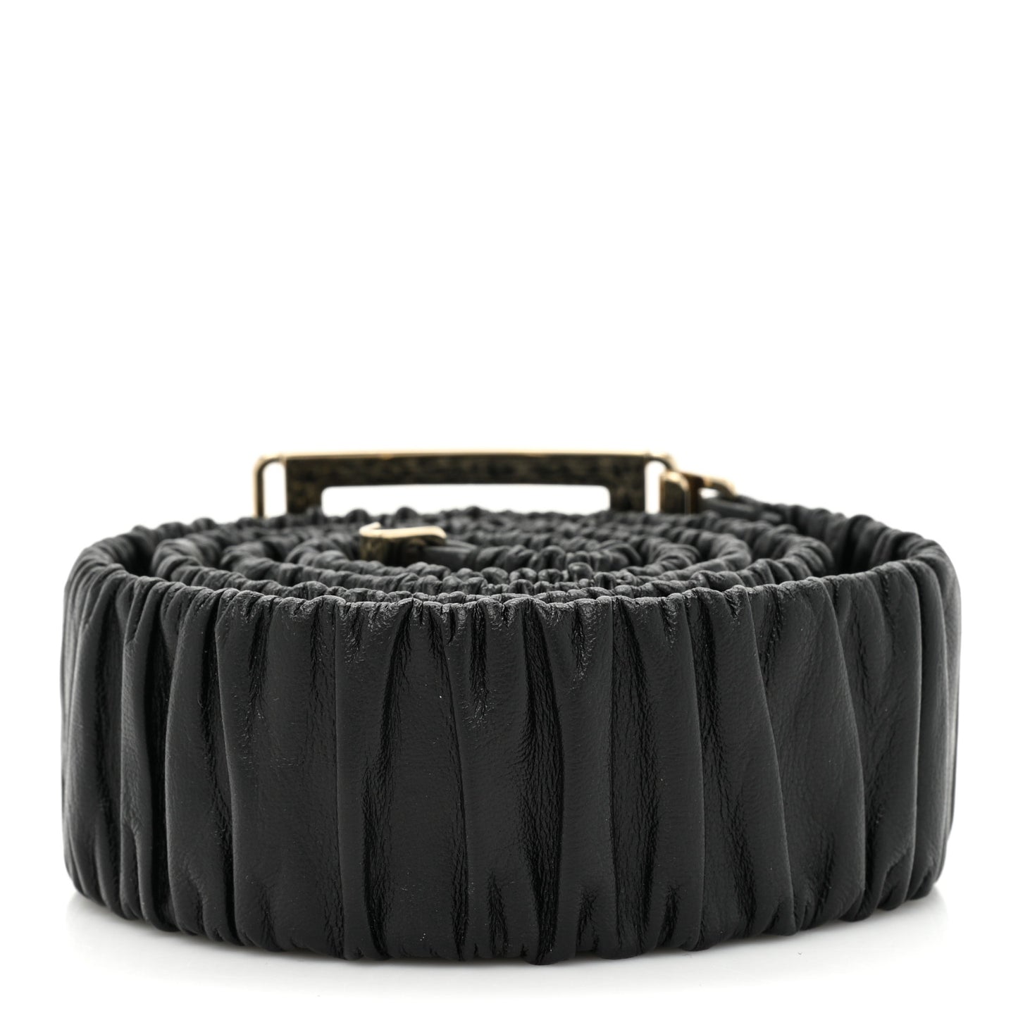 Lambskin Ruched CC Belt 95 38 Black