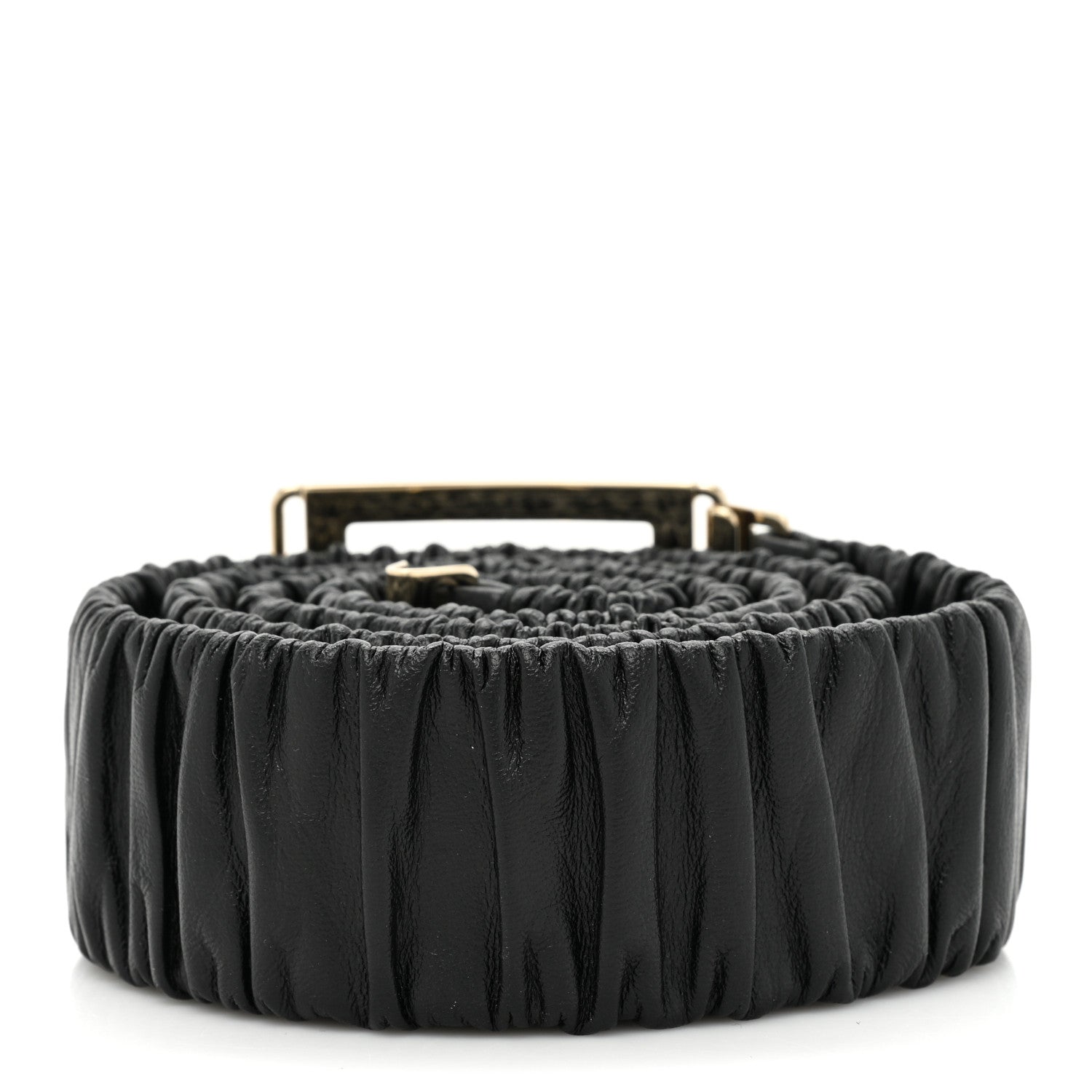 Chanel Lambskin Ruched CC Belt 95 38 Black 2 of 4
