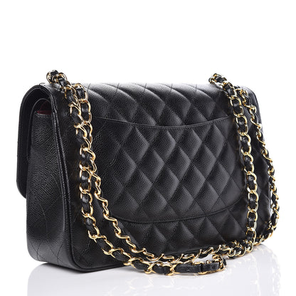 Chanel Caviar Quilted Jumbo Double Flap Black 3 of 9