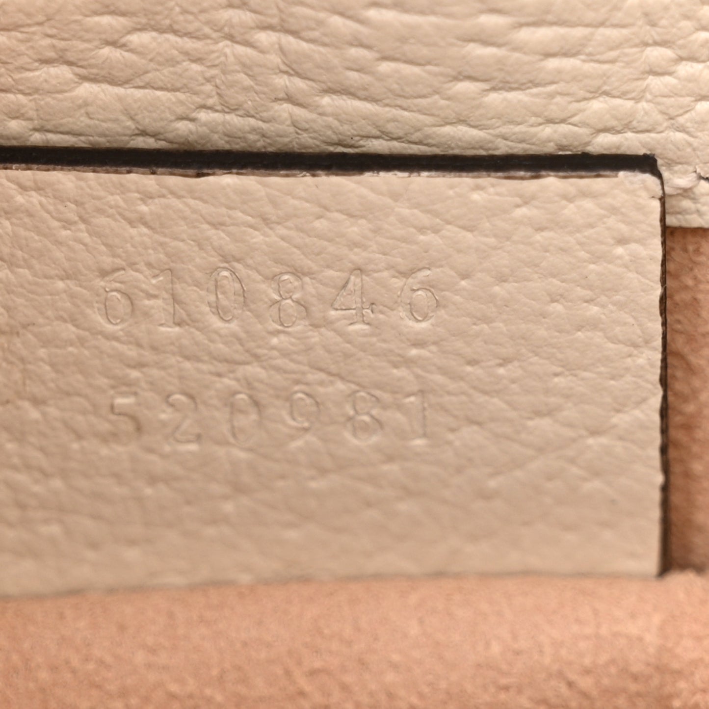 Glazed Textured Calfskin Web Small Ophidia Bucket Bag Mystic White