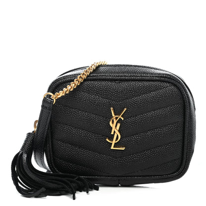 Saint Laurent Grain De Poudre Matelasse Monogram Baby Lou Camera Bag Black 1 of 4