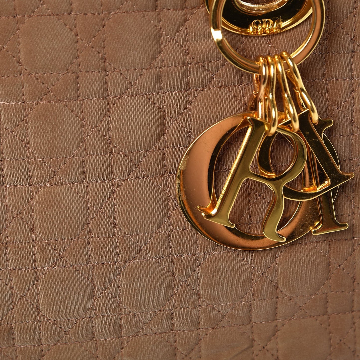 Nylon Cannage Medium Lady Dior Brown