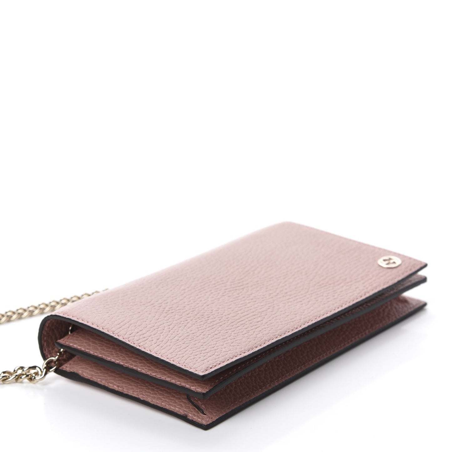 Dollar Calfskin Medium Betty Chain Wallet Soft Pink
