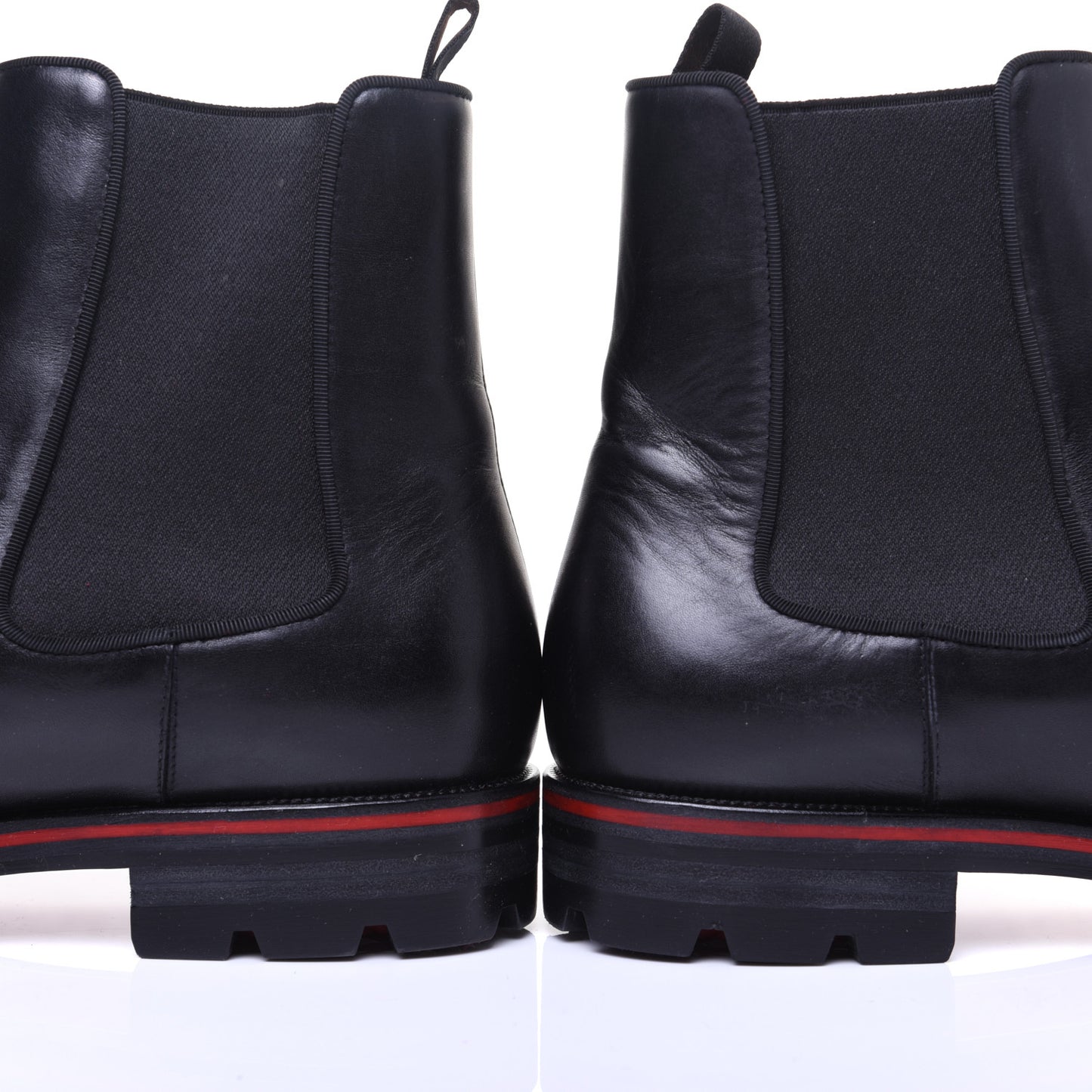 Calfskin Mens Melon Spikes Flat Chelsea Boots 43.5 Black