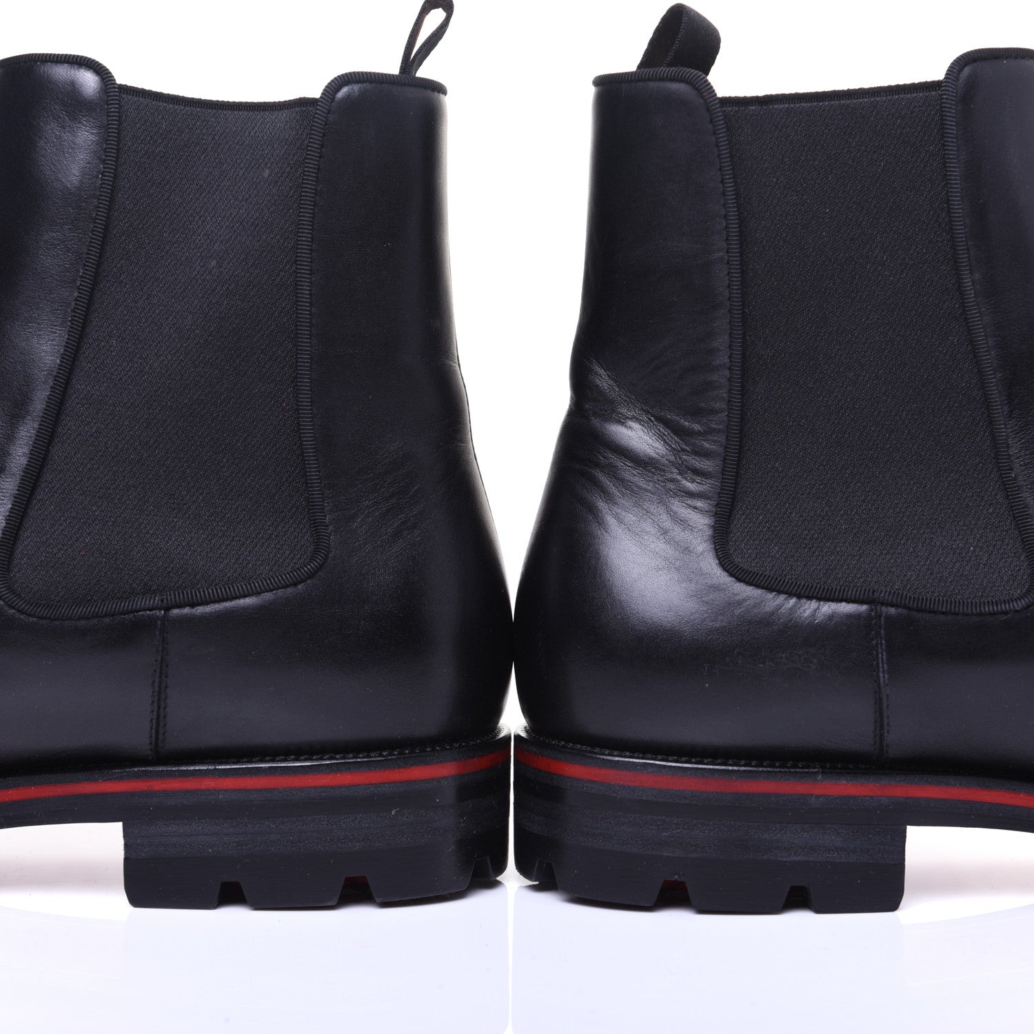 Christian Louboutin Calfskin Mens Melon Spikes Flat Chelsea Boots 43.5 Black 9 of 13