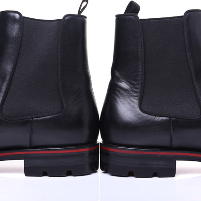 Christian Louboutin Calfskin Mens Melon Spikes Flat Chelsea Boots 43.5 Black 9 of 13